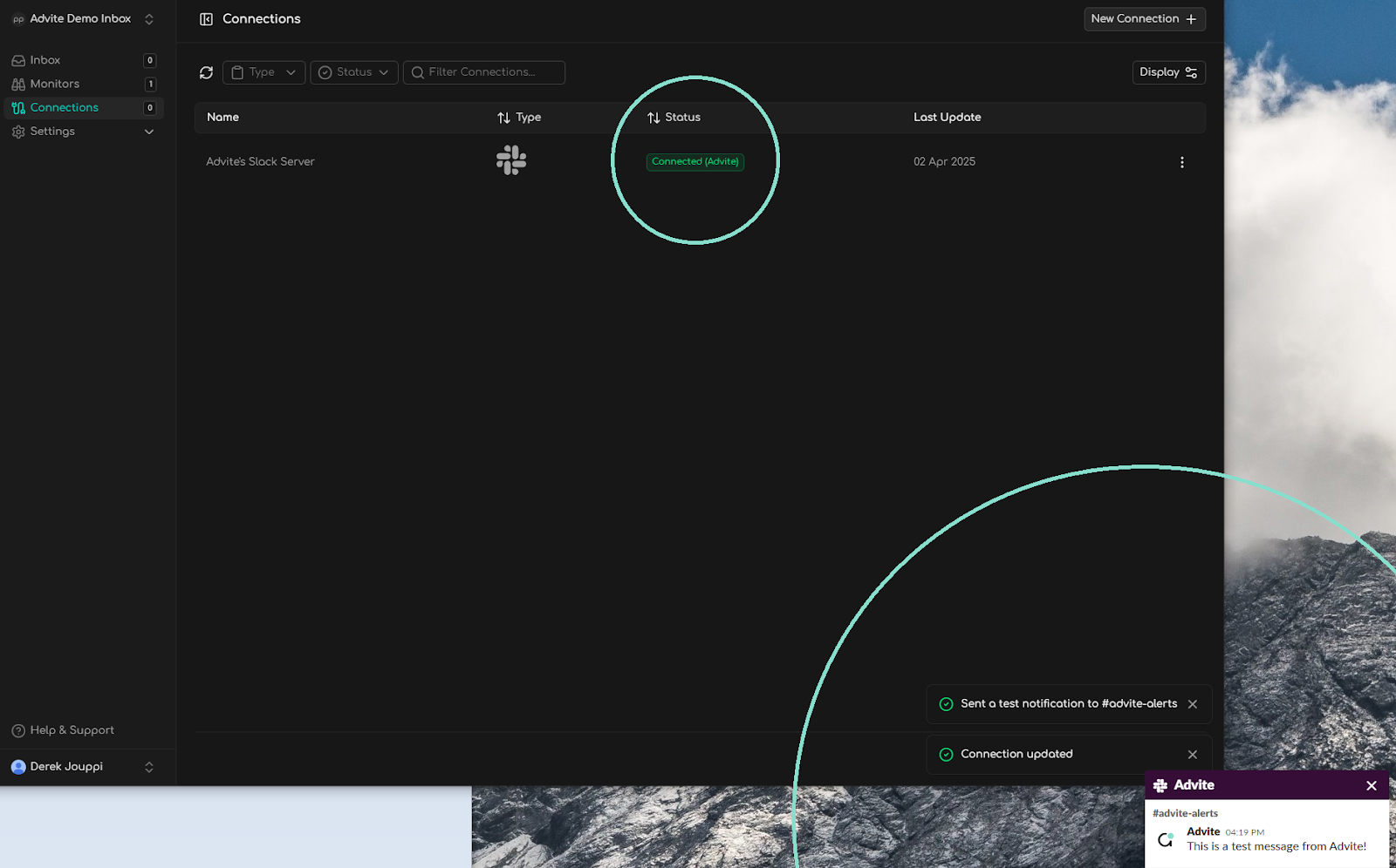 How to verify that a Connection passed the test.